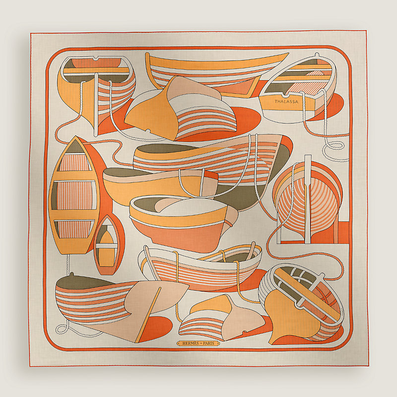 カレジェアン カシミアシルク 《タラサ》 - オレンジ | Hermès